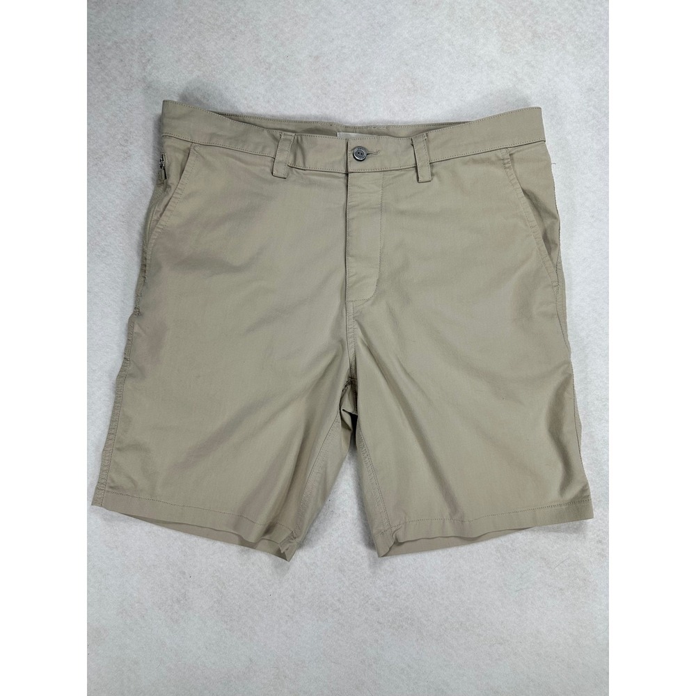 tasc Performance Carrollton Tailored Shorts Mens 32 Khaki Tan Bamboo Golf Tech